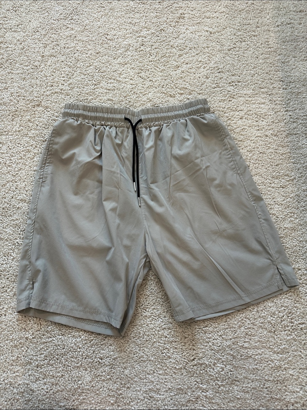 Men's Athletic Drawstring Shorts in Light Gray